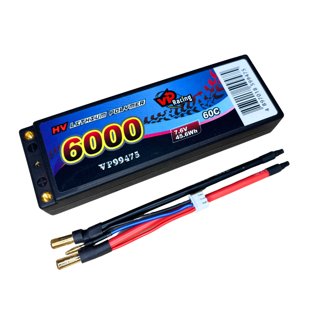 7.6V 6000mAh 60C Hard Case RC VP Racing LiPo Battery 