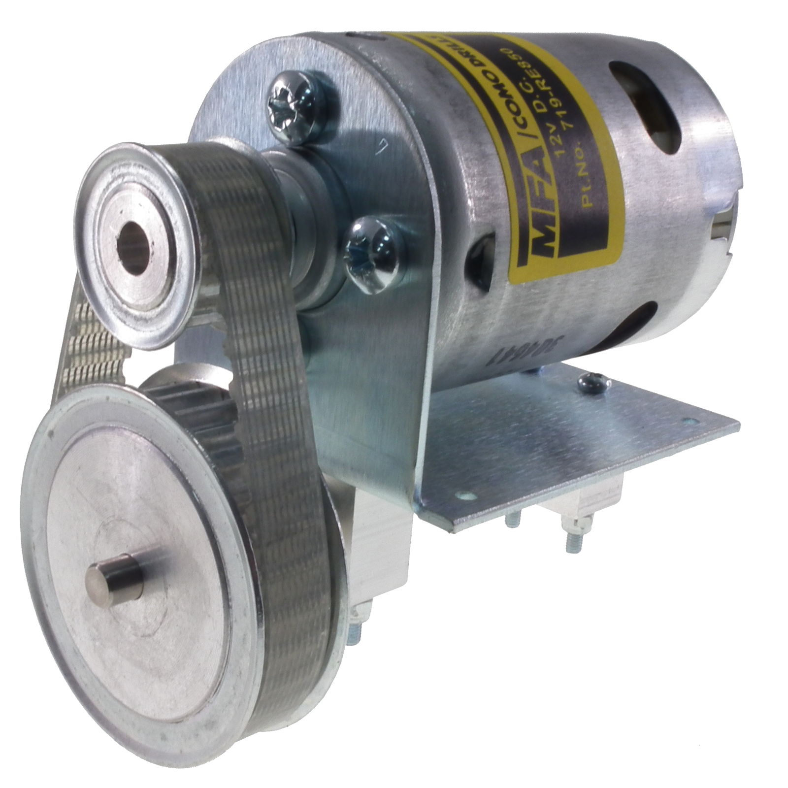 850 12V DC Motor with 2.1:1 belt Reduction drive MFA